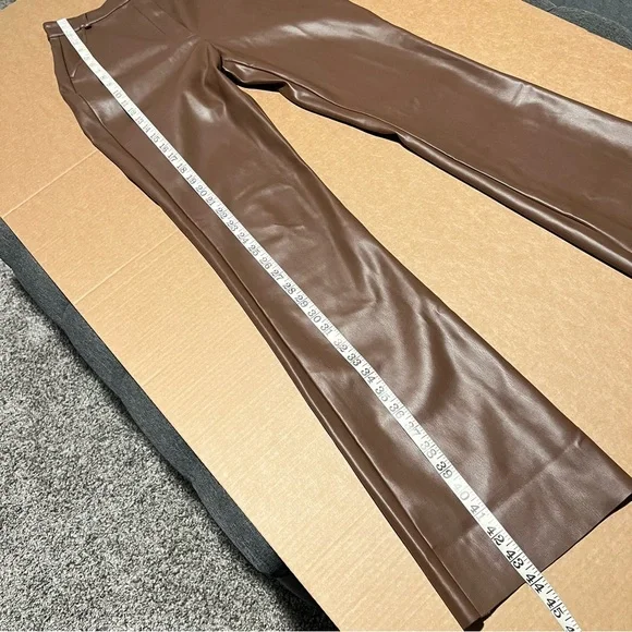 Meshki faux leather Pants, chocolate brown, highwaisted, bootcut size S, NWOT - Picture 8 of 14